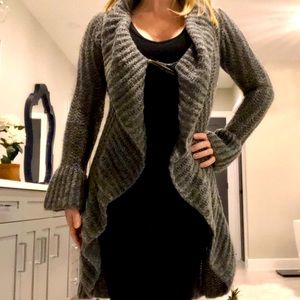 Long wool cardigan